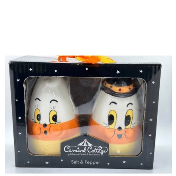 NEW Johanna Parker Salt &  Pepper Candy Corn Carnival Cottage Set - Picture 4 of 4